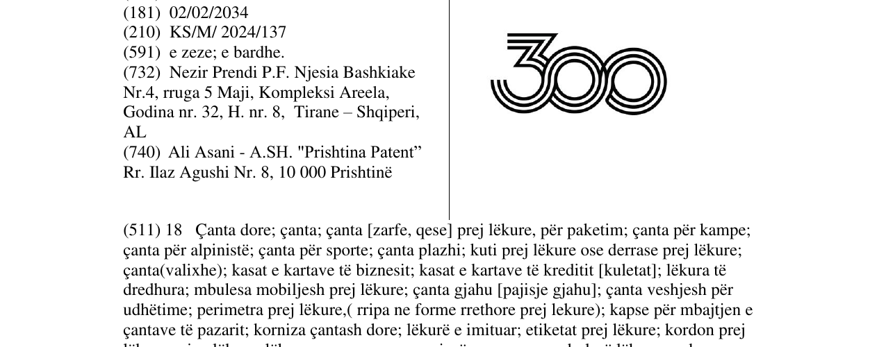 Zëri i markës 300 në buletin