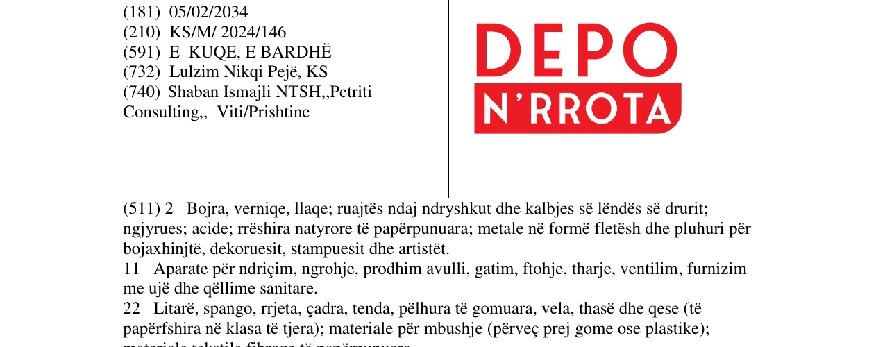Zëri i markës DEPO N'RROTA në buletin