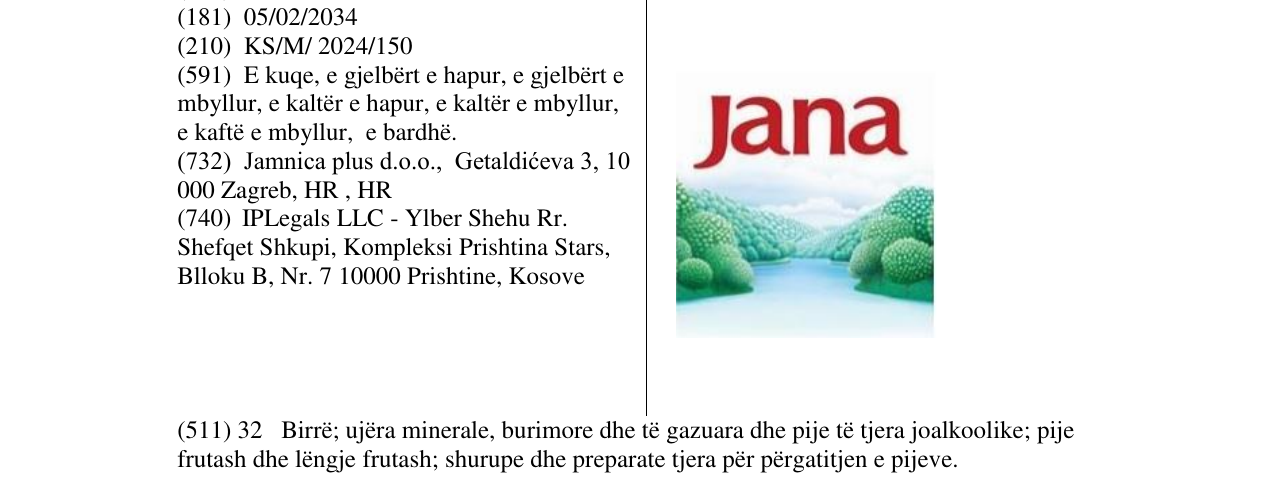 Zëri i markës Jana në buletin