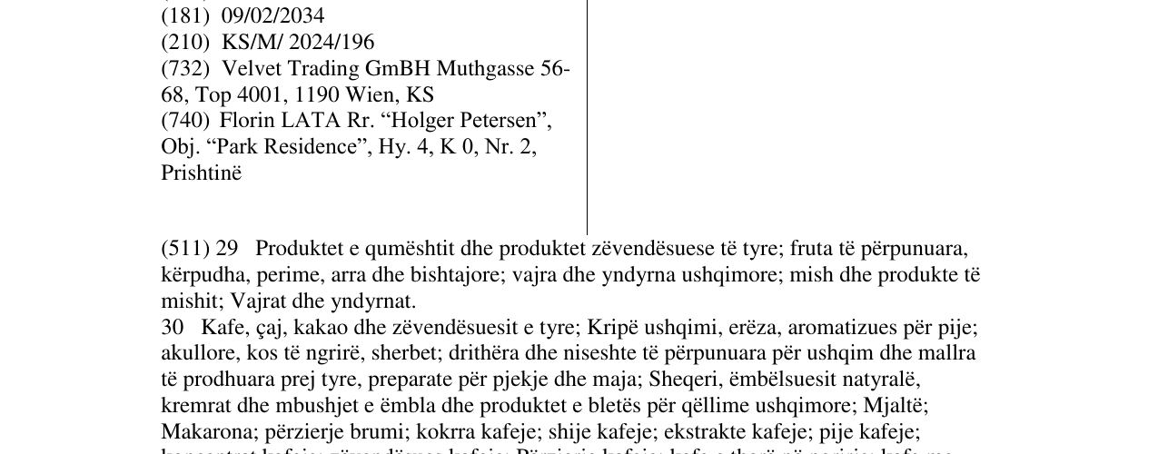 Zëri i markës VILVETA në buletin