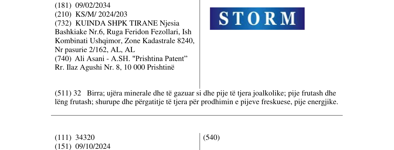Zëri i markës STORM në buletin