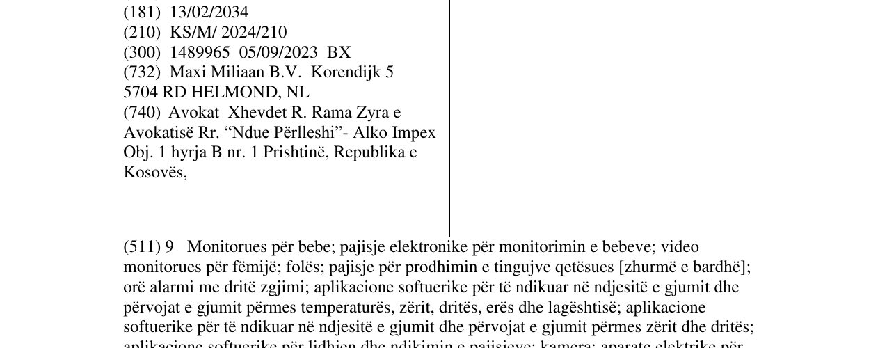 Zëri i markës MAXI-COSI në buletin