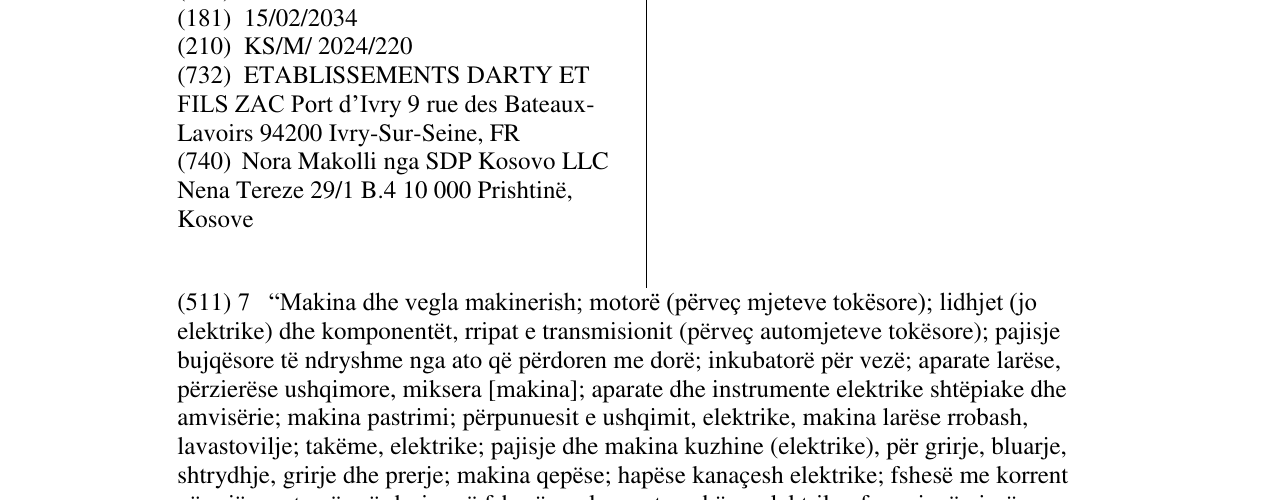 Zëri i markës DARTY në buletin