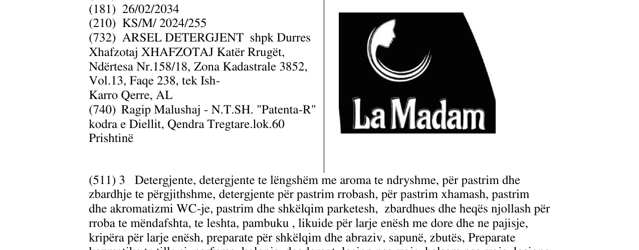 Zëri i markës LaMadam në buletin