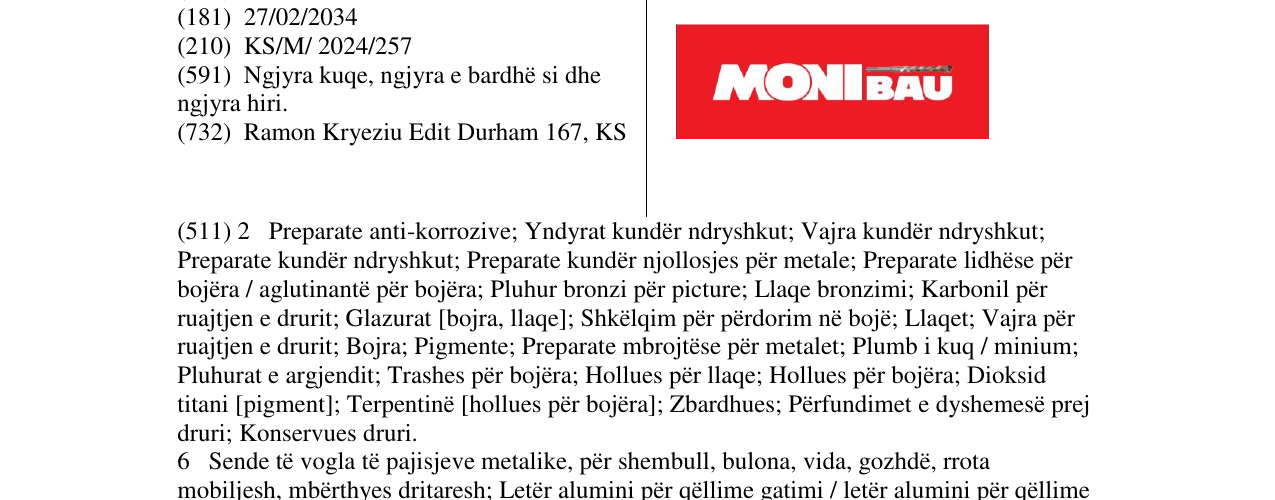 Zëri i markës MON BAU në buletin