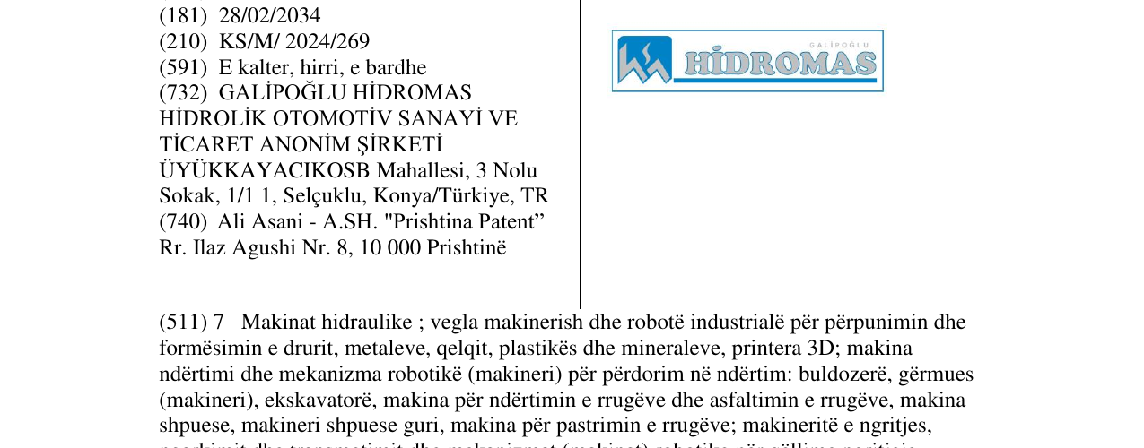 Zëri i markës HIDROMAS në buletin