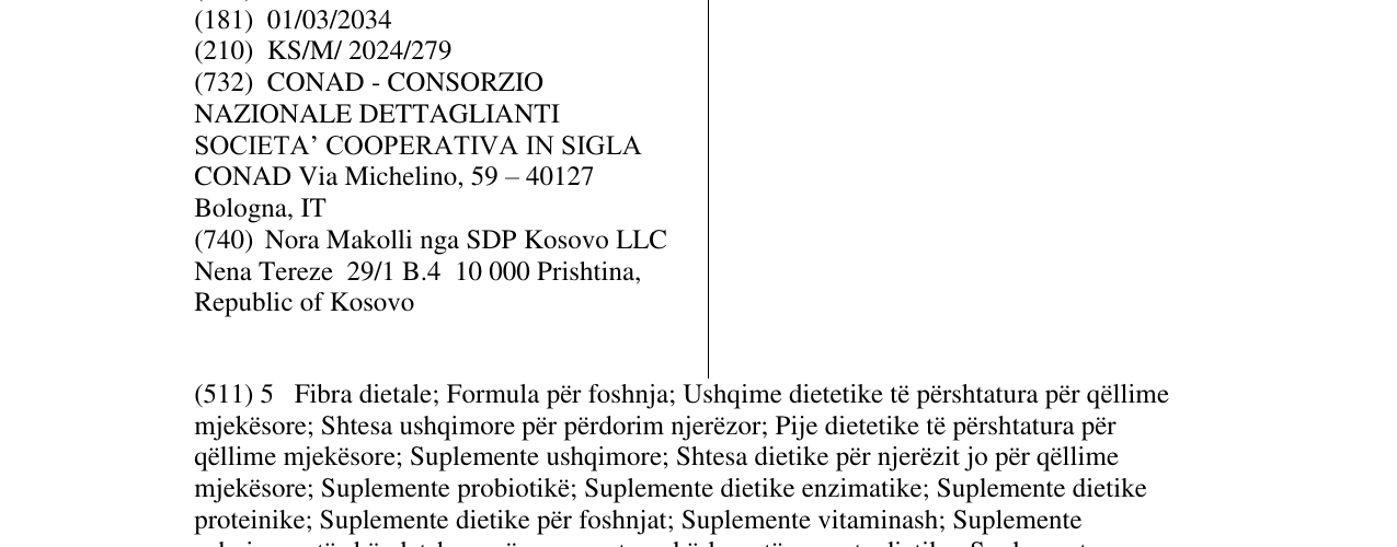 Zëri i markës PIACERSI CONAD në buletin