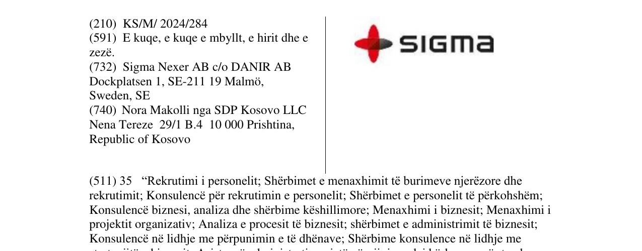 Zëri i markës sigma në buletin