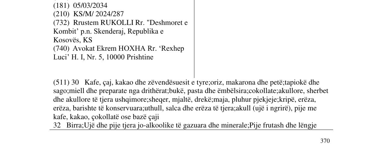 Zëri i markës PARGA në buletin