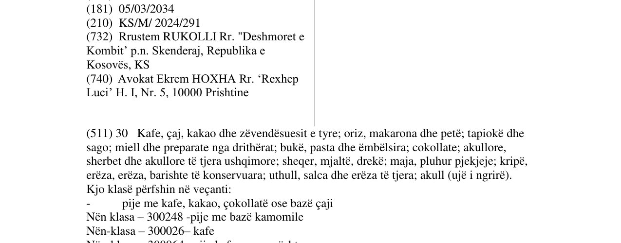 Zëri i markës PANONI në buletin