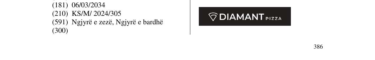 Zëri i markës DIAMANT PIZZA në buletin