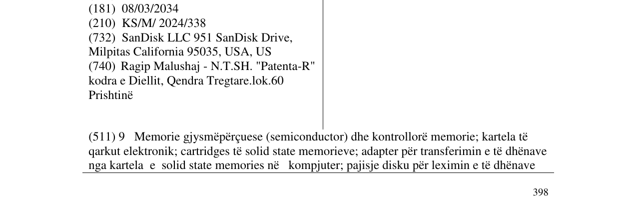 Zëri i markës SANDISK në buletin