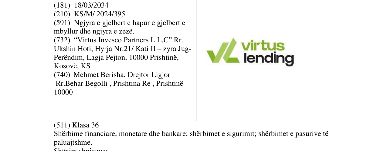 Zëri i markës Virtus lending në buletin