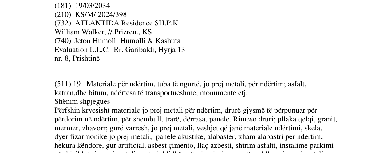 Zëri i markës ATLANTIDA në buletin