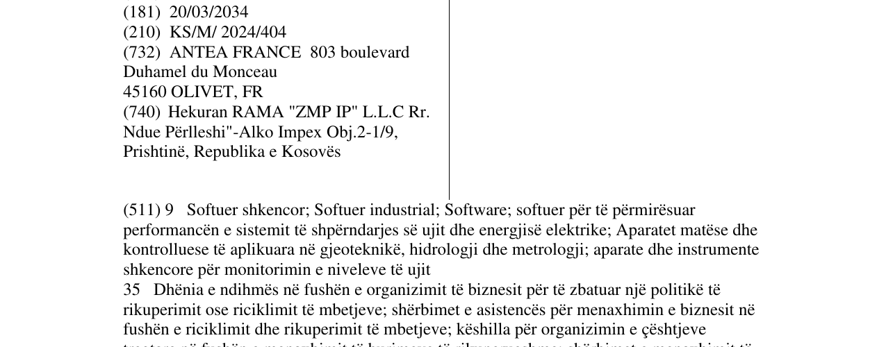 Zëri i markës ANTEA GROUP në buletin