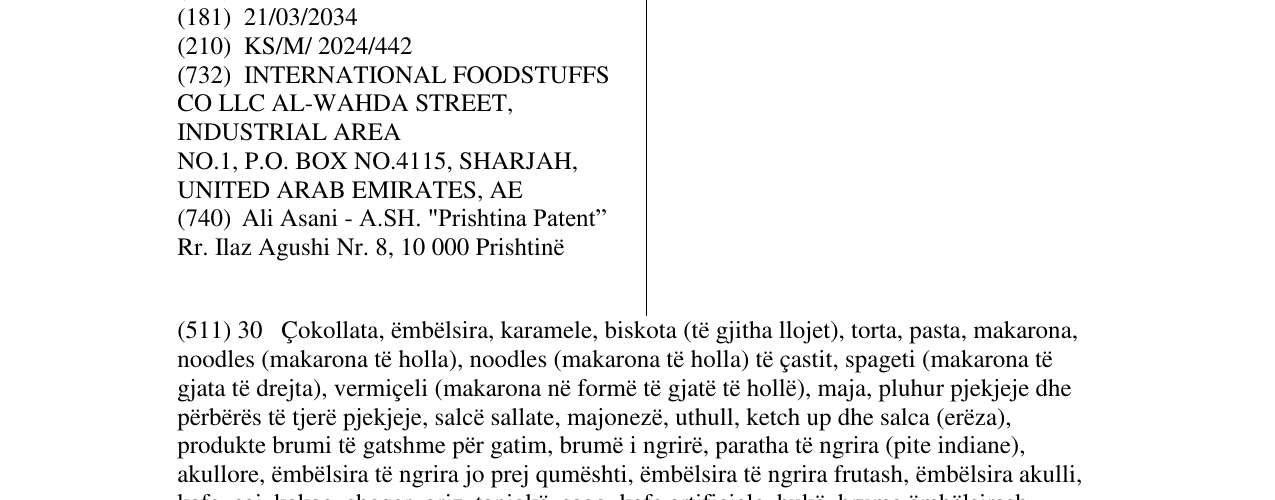 Zëri i markës FIORI në buletin