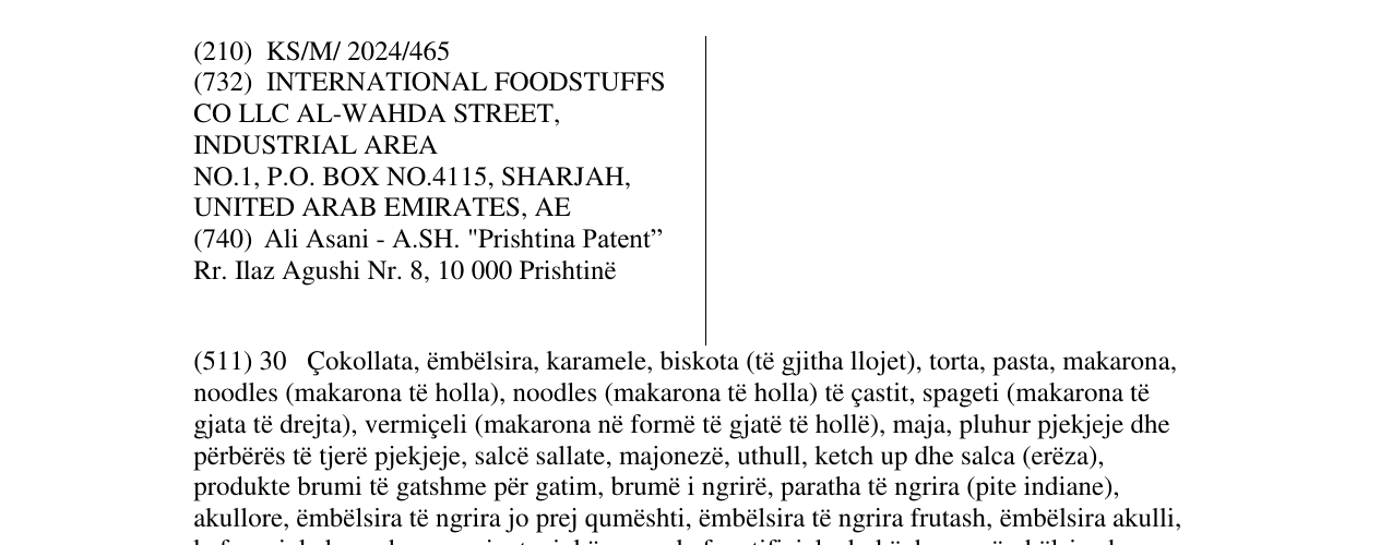 Zëri i markës MAJESTO në buletin