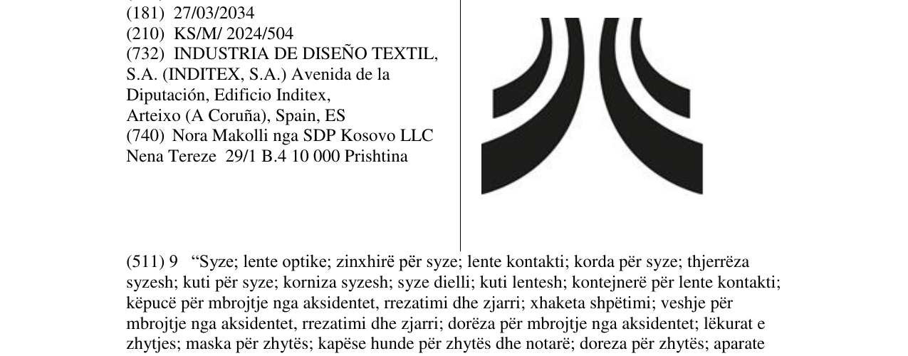 Zëri i markës device inditex në buletin
