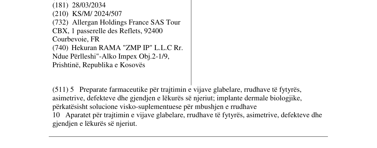 Zëri i markës JUVÉDERM në buletin