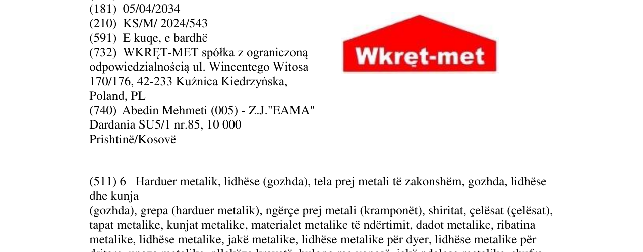 Zëri i markës Wkret-met në buletin