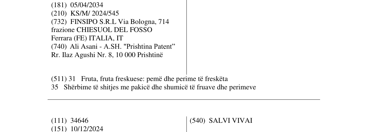 Zëri i markës SALVI në buletin