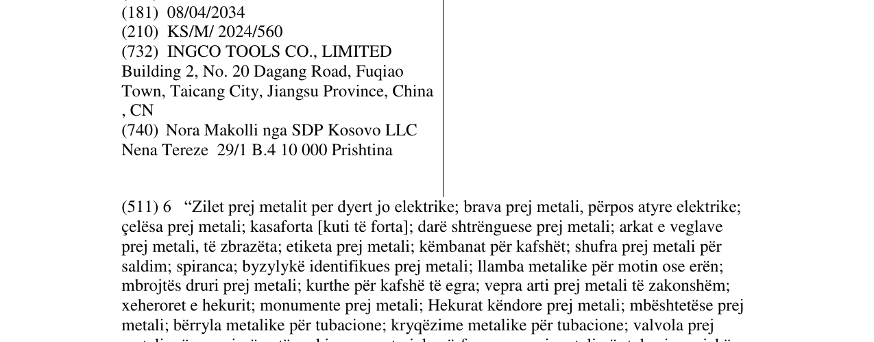 Zëri i markës HOJITA në buletin