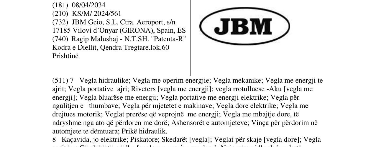 Zëri i markës JBM në buletin