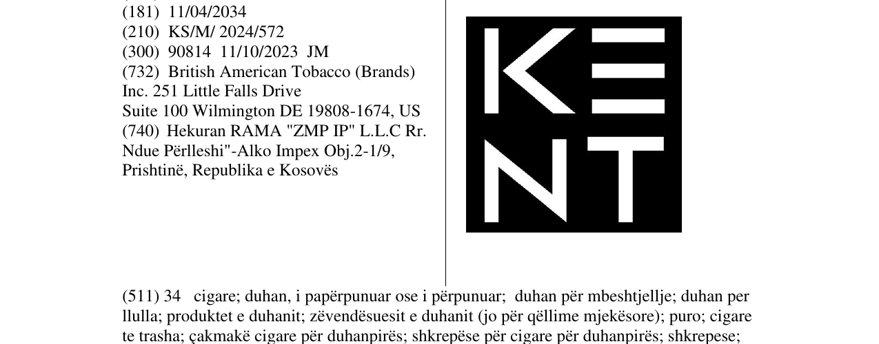 Zëri i markës KENT në buletin