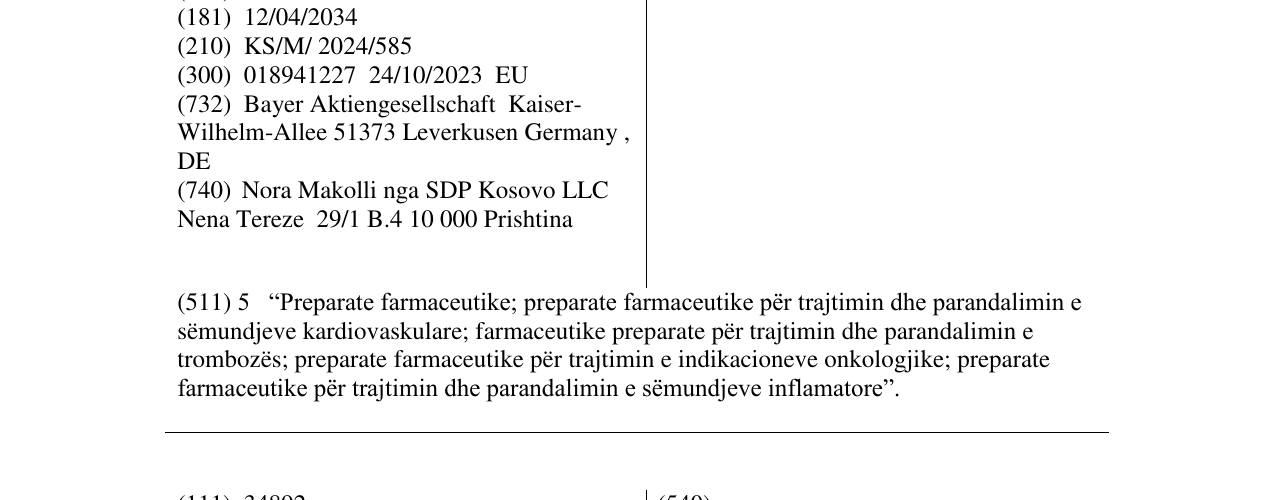 Zëri i markës SUNVYCTI në buletin