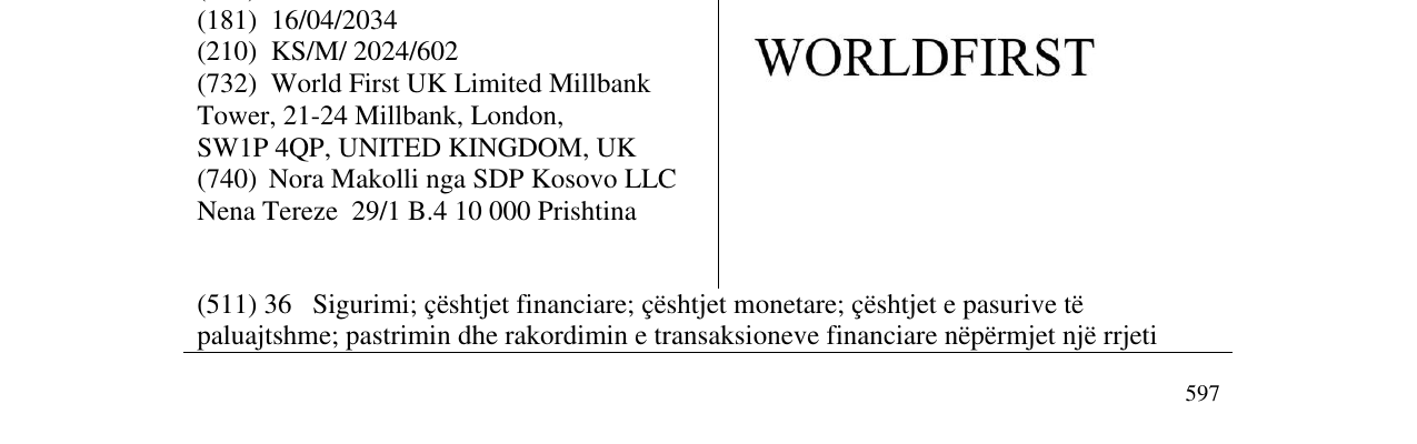 Zëri i markës WORLDFIRST në buletin
