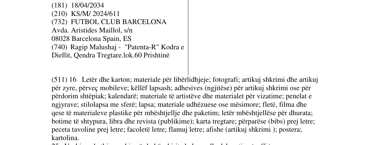 Zëri i markës FC BARCELONA në buletin