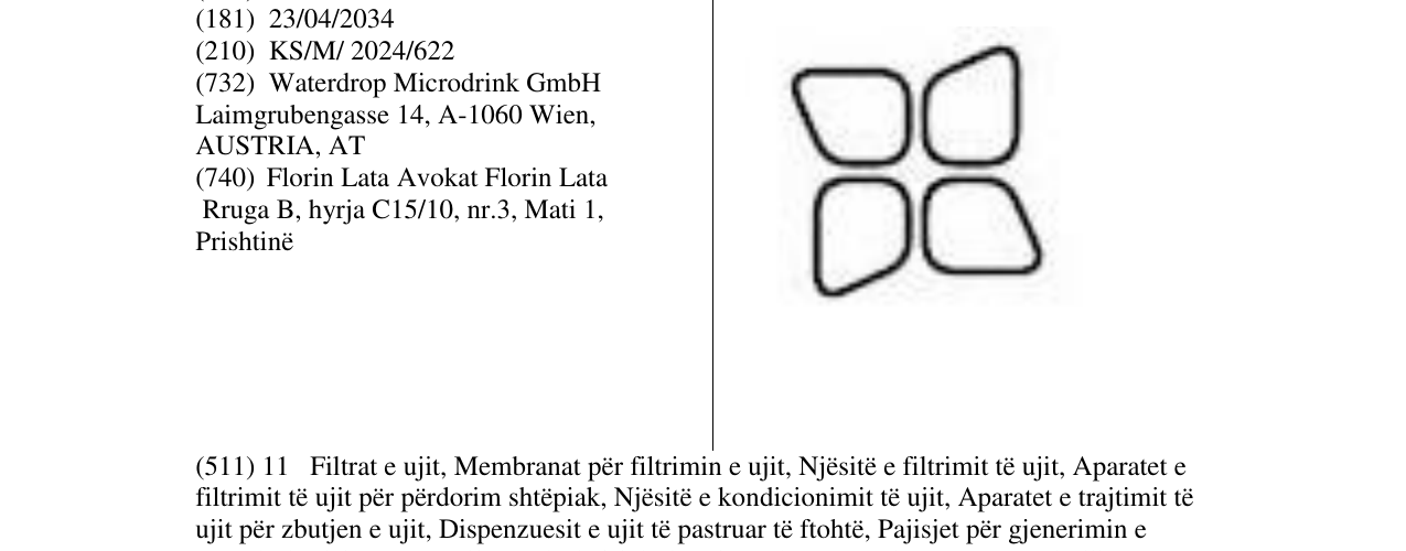 Zëri i markës waterdrop në buletin