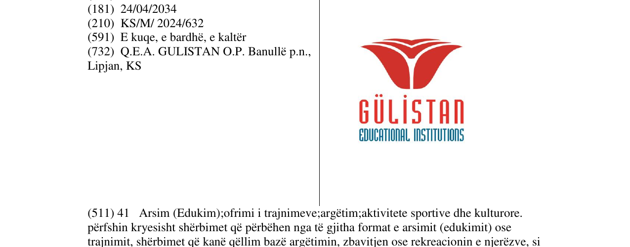Zëri i markës GULISTAN EDUCATIONAL INSTITUTIONS në buletin