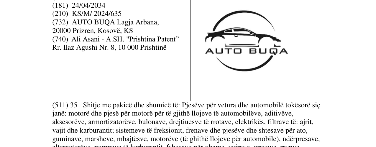 Zëri i markës AUTO BUQA në buletin