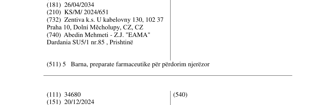 Zëri i markës ZADENVI në buletin