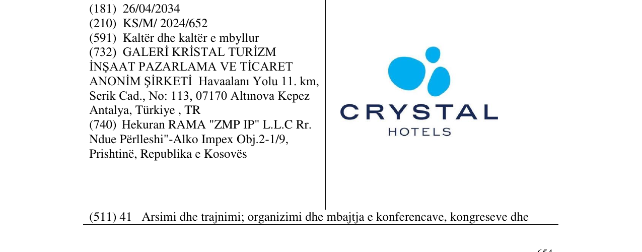 Zëri i markës CRYSTAL HOTELS në buletin