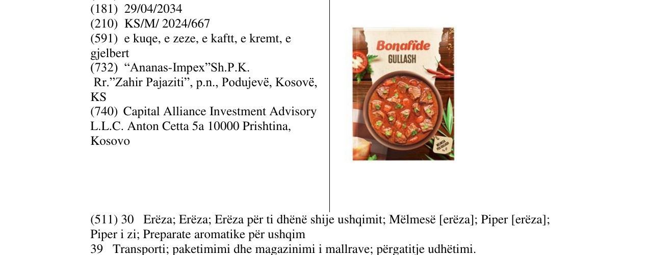 Zëri i markës gullash në buletin