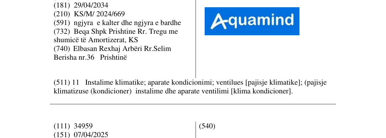 Zëri i markës Aquamind në buletin