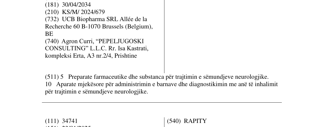 Zëri i markës RAPZETY në buletin