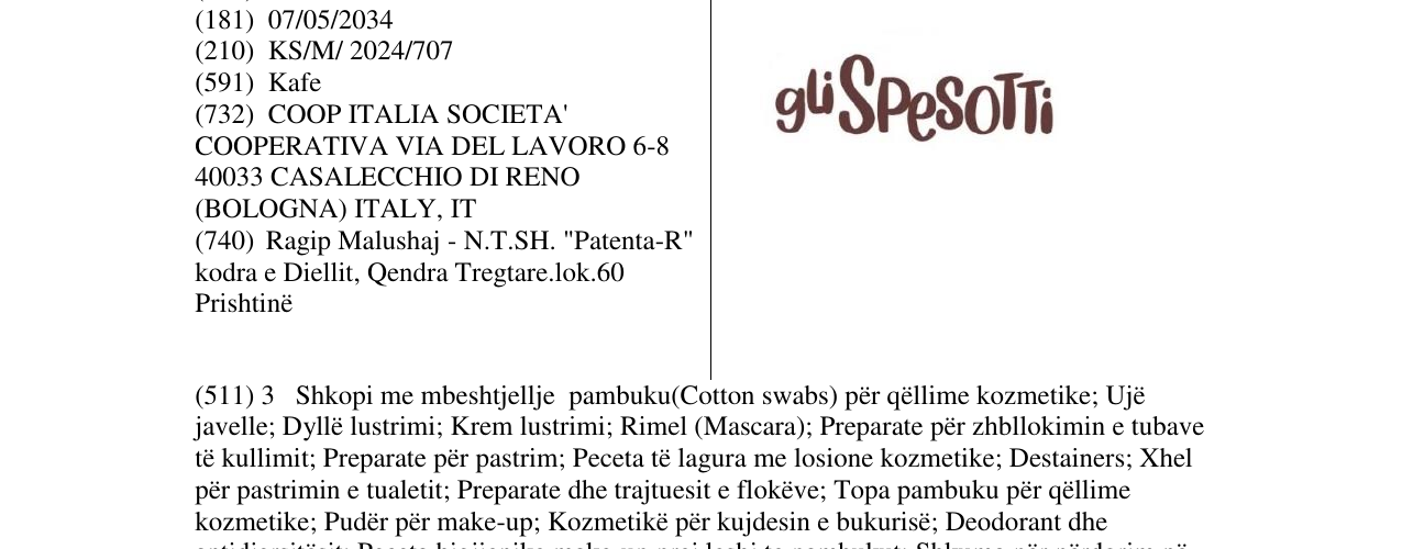 Zëri i markës glispesotti në buletin