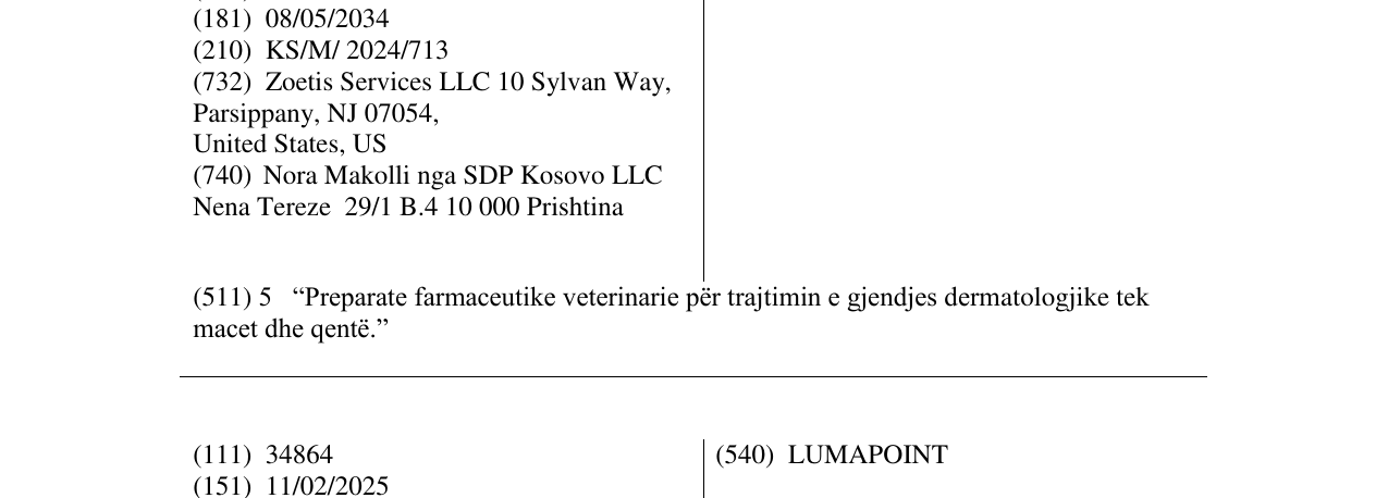 Zëri i markës CYTOPOINT PLUS në buletin
