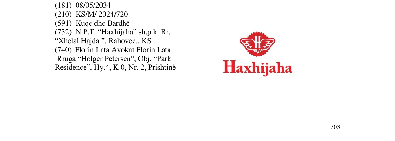 Zëri i markës Haxhijaha në buletin