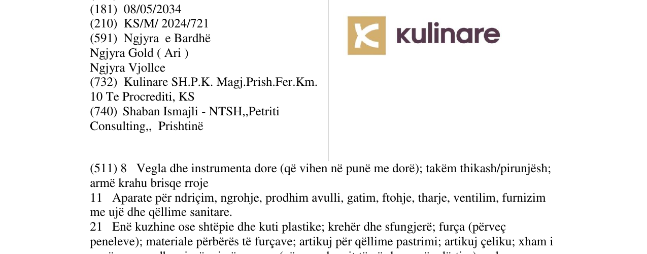 Zëri i markës kulinare në buletin