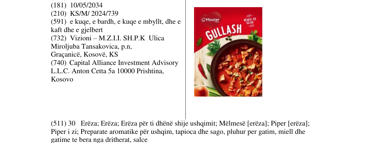 Zëri i markës Gullash në buletin