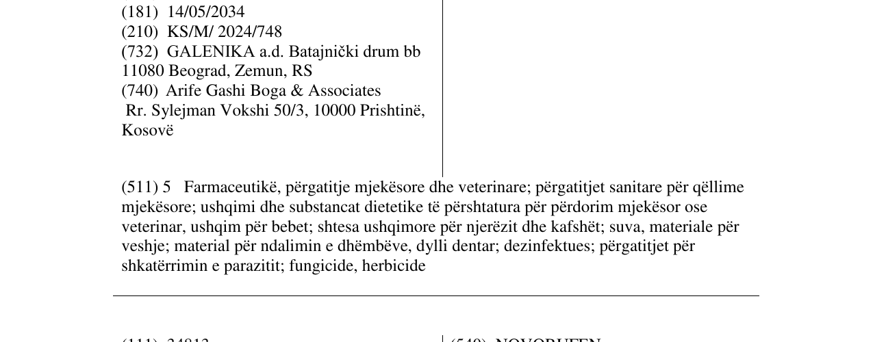 Zëri i markës ORVAGIL në buletin