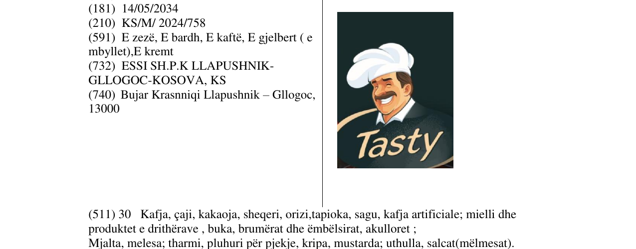 Zëri i markës TASTY në buletin