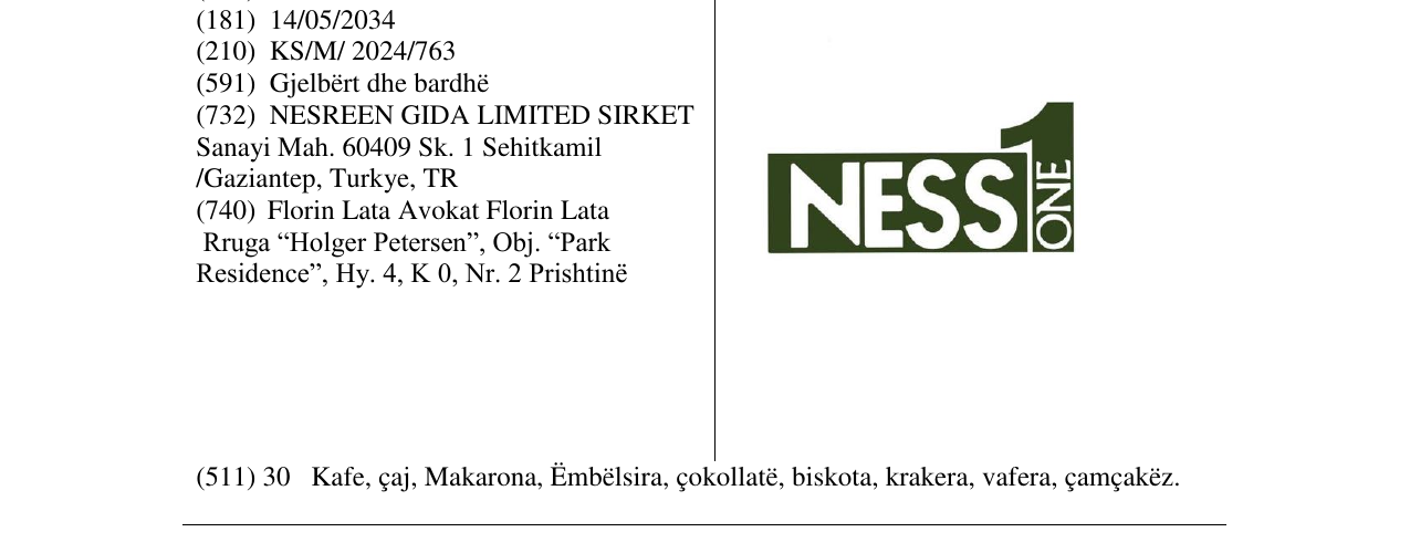 Zëri i markës NESS1 në buletin