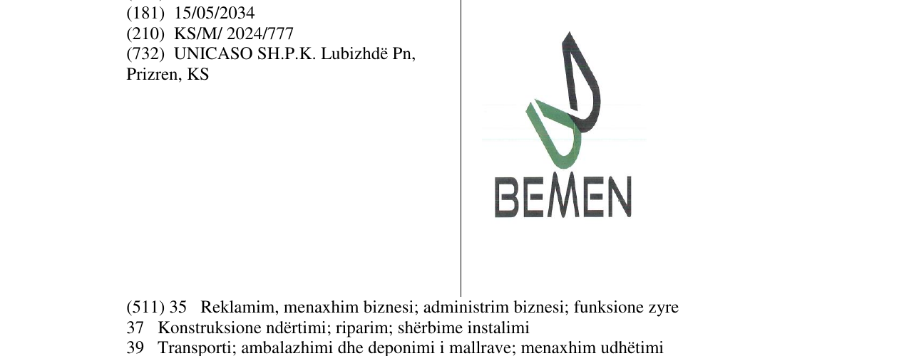 Zëri i markës BEMEN në buletin