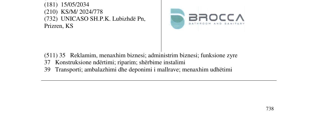 Zëri i markës BROCCA në buletin