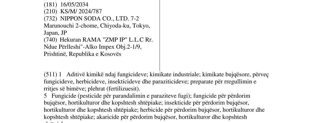 Zëri i markës KINOPROL në buletin